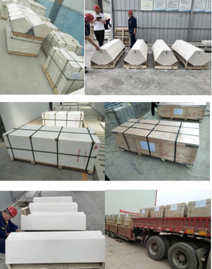 Alumina - Zirconia - Silica Kiln Refractory Bricks , Fused Cast Refractory Fire Bricks