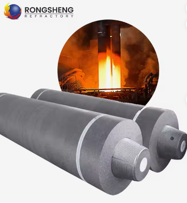 High Power Graphite Electrode With Nipple 700uhp Synthetic Graphite Electrode For Smelting Steel Eaf Electric Arc Furnace