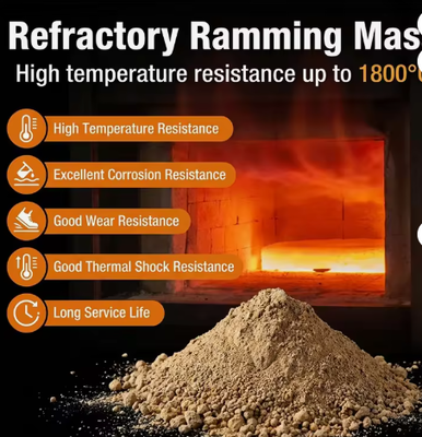 Induction Furnace Alumina Ramming Mix Magnesia Refractory Ramming Materials Kiln Lining Silicon Carbide Dry Ramming Mass
