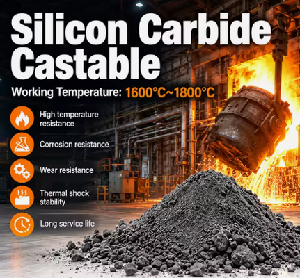 High Temperature Silicon Carbide Castable SiC Refractory Castable For Steel Furnace Boiler And Industrial Kiln Linings