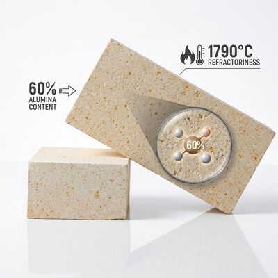 60 Percent Al2O3 High Alumina Refractory Brick Dense Shaped Firebrick for Blast Furnace Lining