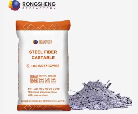 Rongsheng Alumina Steel Fiber Castable High Quality Abrasion Resistant Steel Fiber Refractory Castables For Industrial Furnace