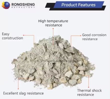 Unshaped Mullite Refractory Castables High Temperature Insulation High Strength Corundum